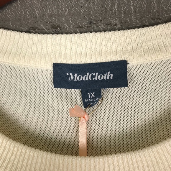 ModCloth Light Sweater “Printemps” 3/4 Sleeves - Picture 7 of 8